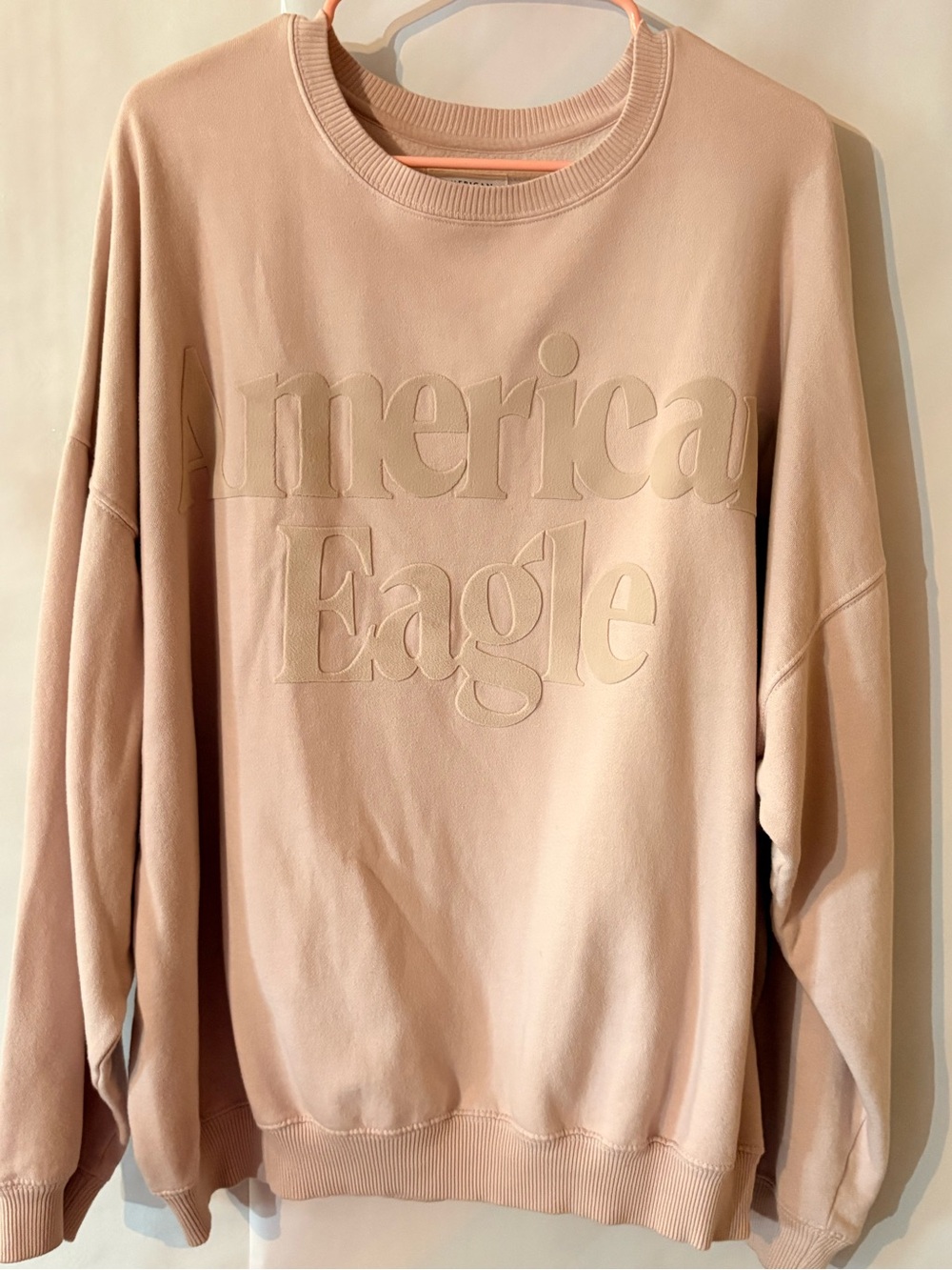 American Eagle Outfitters Women's flocked Logo monochromatic Sweatshirt